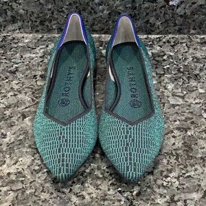 Rothy's Green and Black Flats